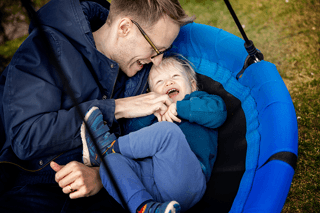 Father playing with child